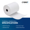 Cybrix Thermal Paper Rolls. 50 Rolls 65GSM - Image 4